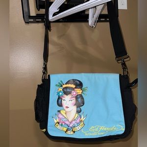 Don Ed Hardy Geisha Girl Blue Bag Laptop Case New Never Usef